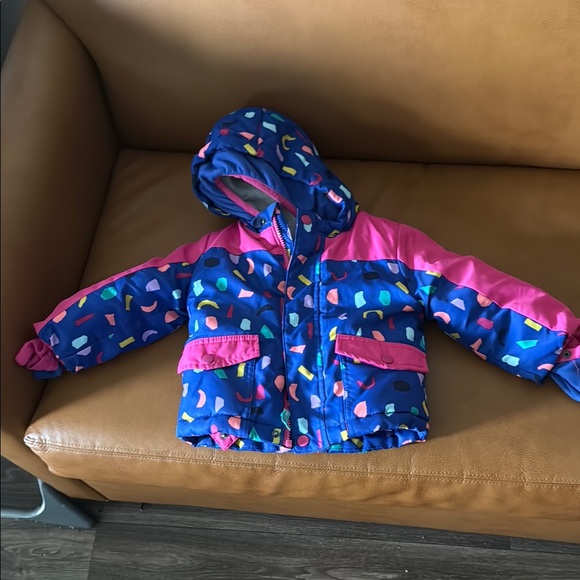 Cat & Jack Other - Cat & Jack Blue and Pink Puffer Jacket with Hood